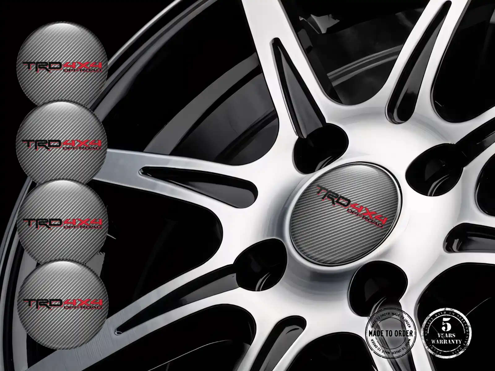 Toyota TRD Emblema Bombado Versión Pegatina de Aro Auto